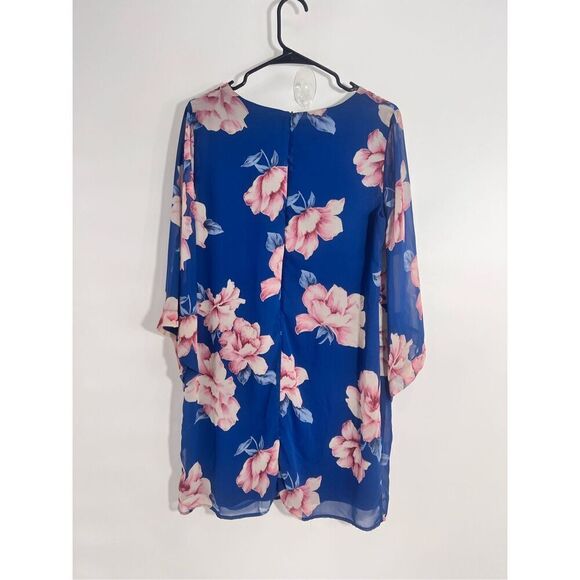 Lulus blue dress with pink roses size X-Large - Picture 2 of 9